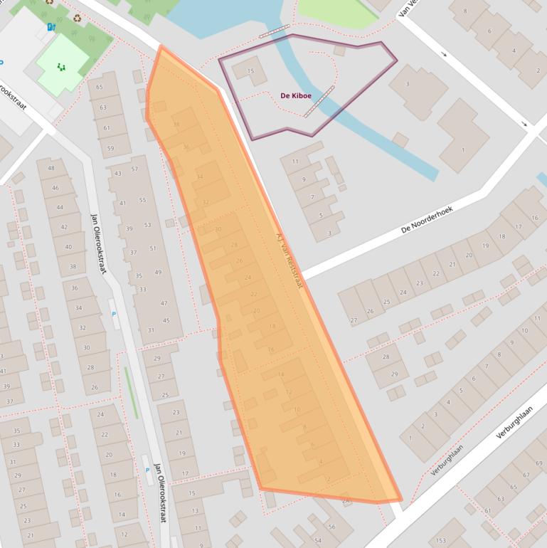 Kaart van postcodegebied 2685VJ.