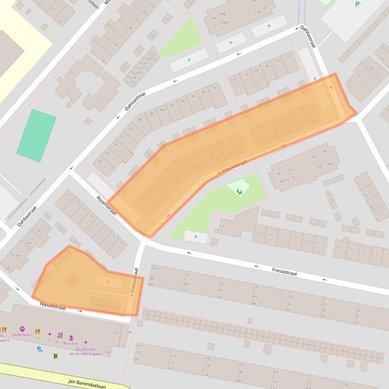 Kaart van postcodegebied 2685XN.