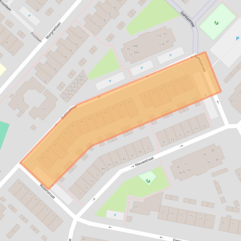 Kaart van postcodegebied 2685XX.