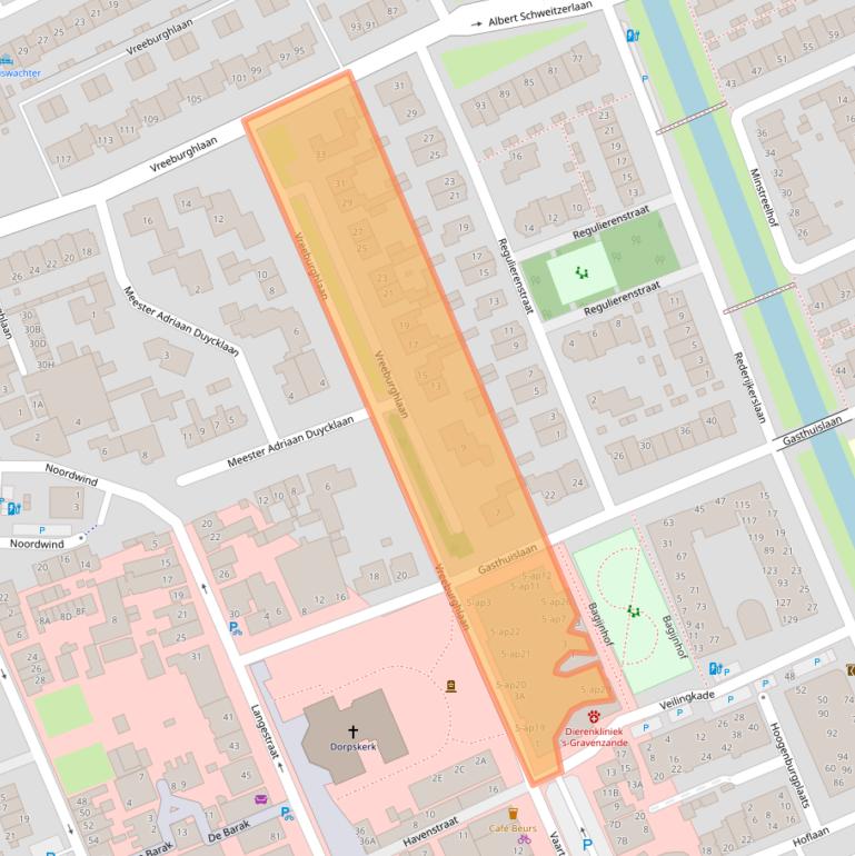 Kaart van postcodegebied 2691AA.