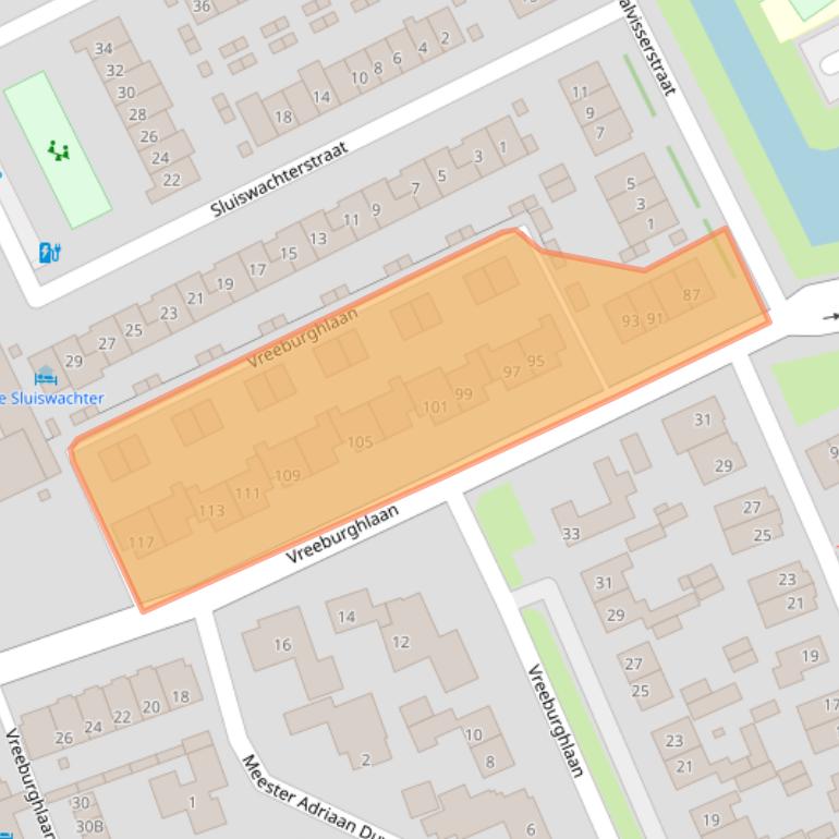 Kaart van postcodegebied 2691AB.