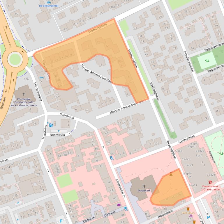 Kaart van postcodegebied 2691AC.