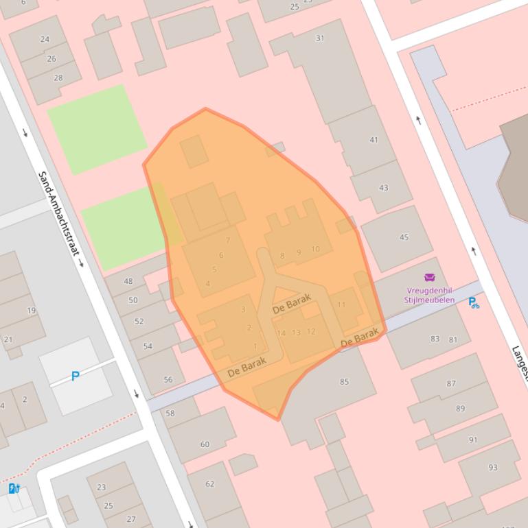 Kaart van postcodegebied 2691AZ.