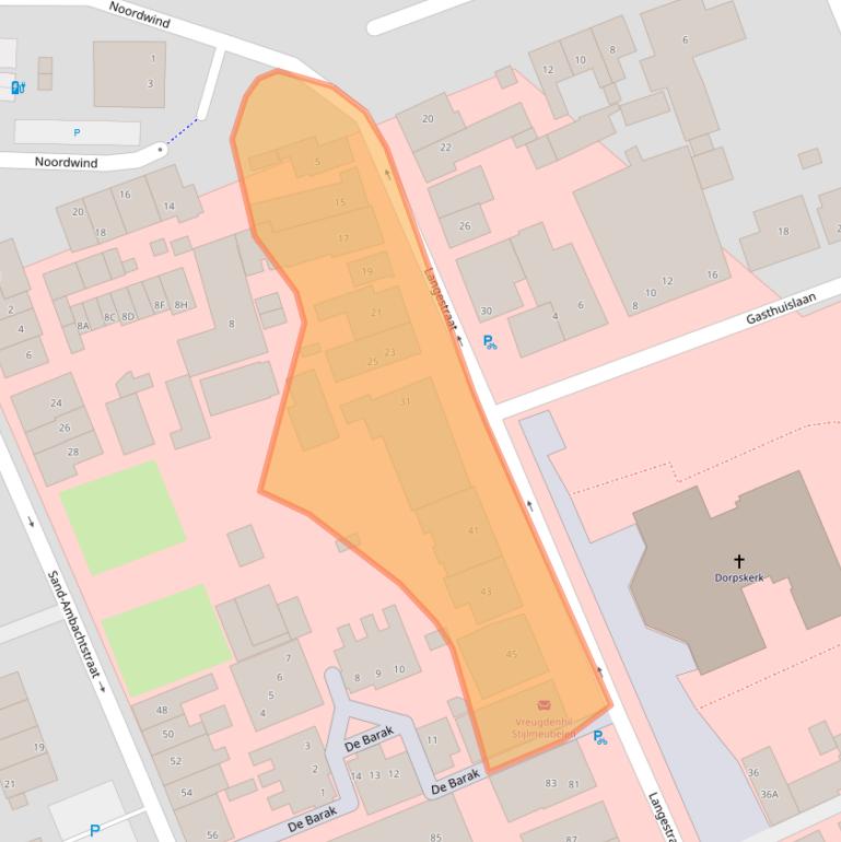 Kaart van postcodegebied 2691BB.