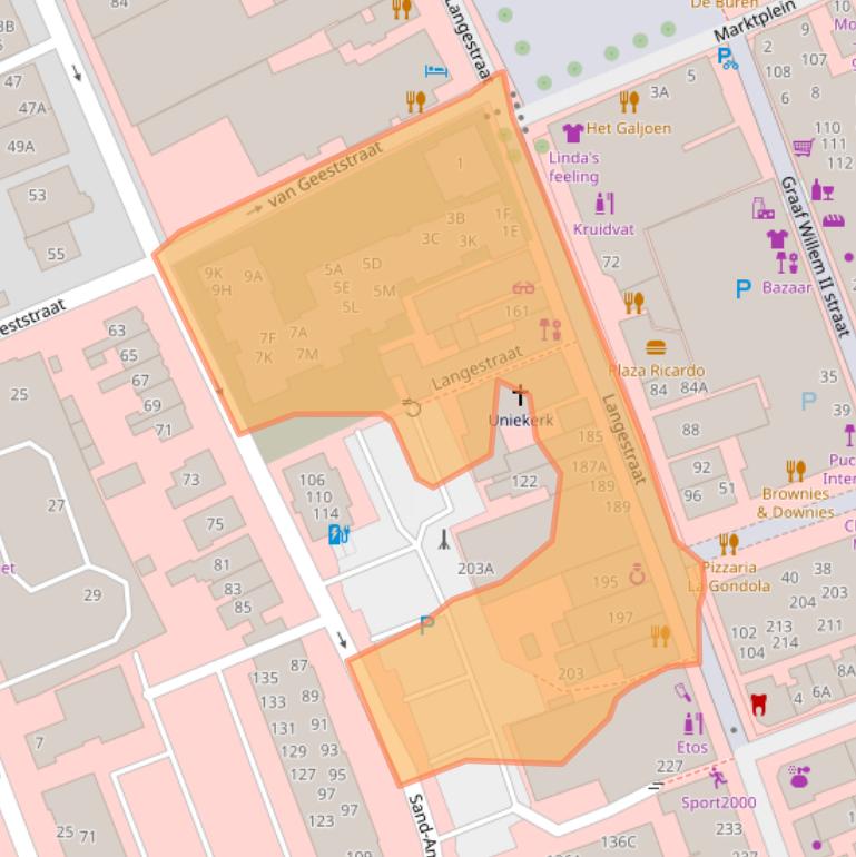 Kaart van postcodegebied 2691BE.