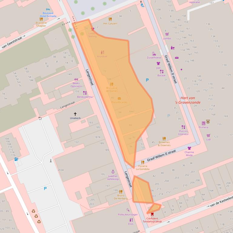 Kaart van postcodegebied 2691BJ.