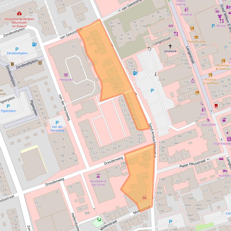 Kaart van postcodegebied 2691BM.