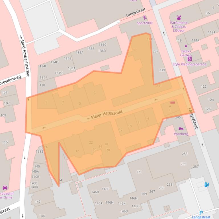 Kaart van postcodegebied 2691BW.