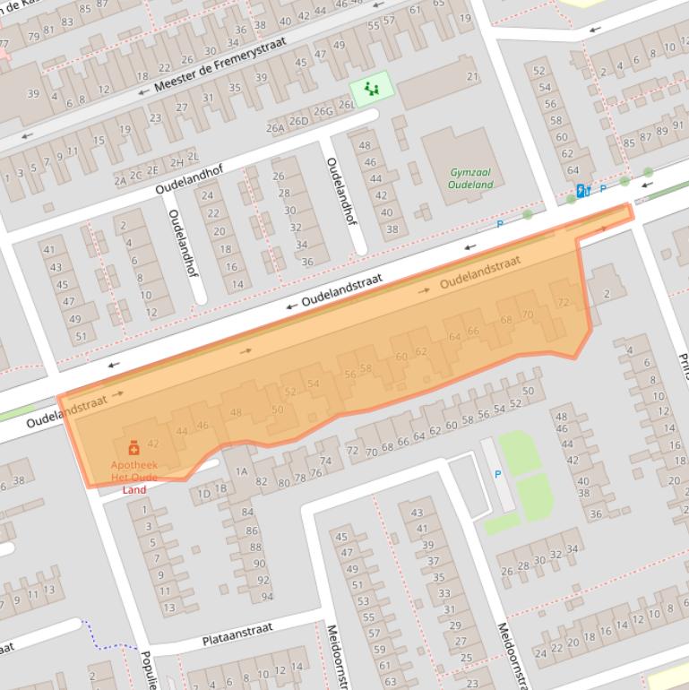 Kaart van postcodegebied 2691CG.