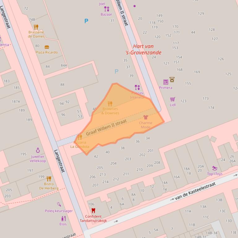 Kaart van postcodegebied 2691CL.