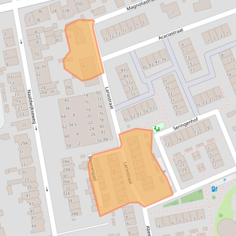 Kaart van postcodegebied 2691DE.