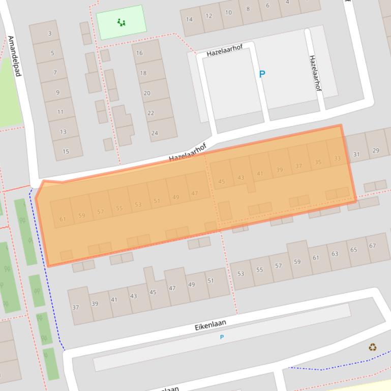 Kaart van postcodegebied 2691DM.