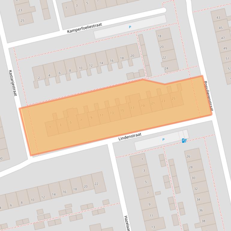 Kaart van postcodegebied 2691DP.