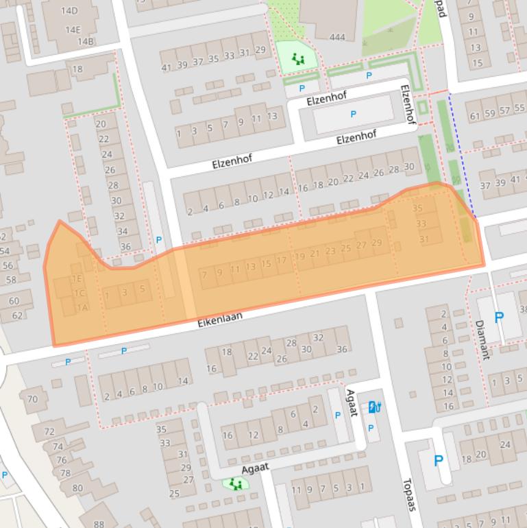 Kaart van postcodegebied 2691DX.