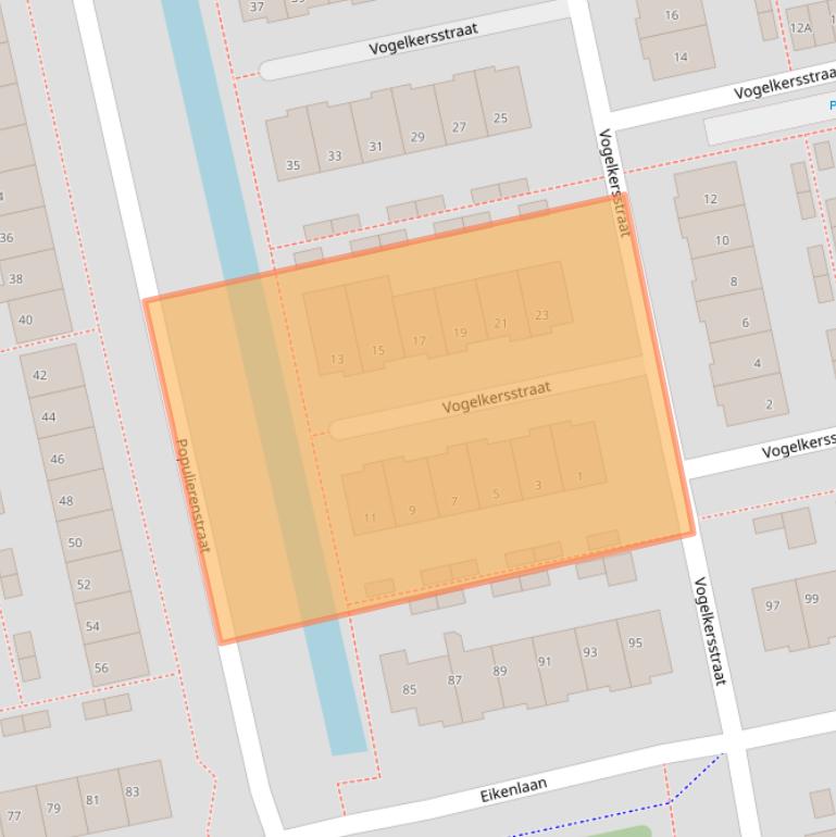 Kaart van postcodegebied 2691EH.