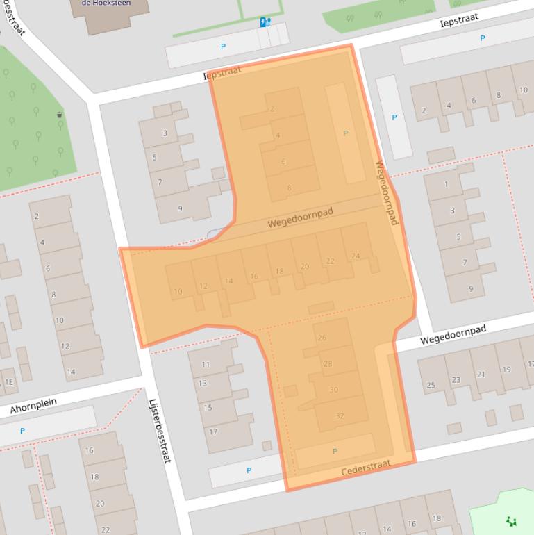 Kaart van postcodegebied 2691EW.