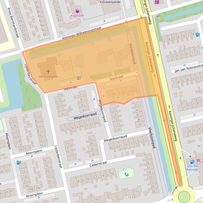 Kaart van postcodegebied 2691EX.