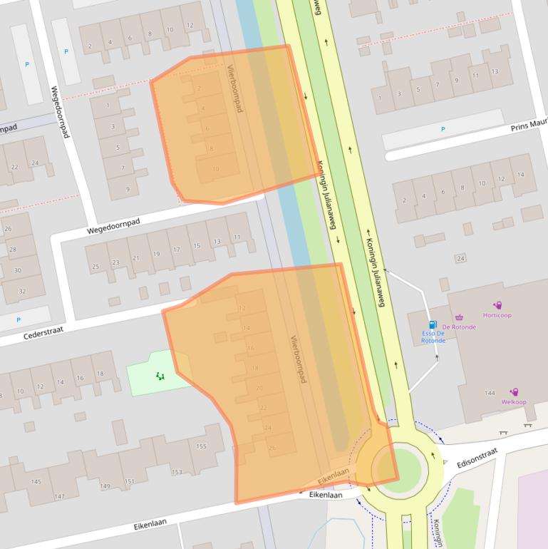 Kaart van postcodegebied 2691EZ.