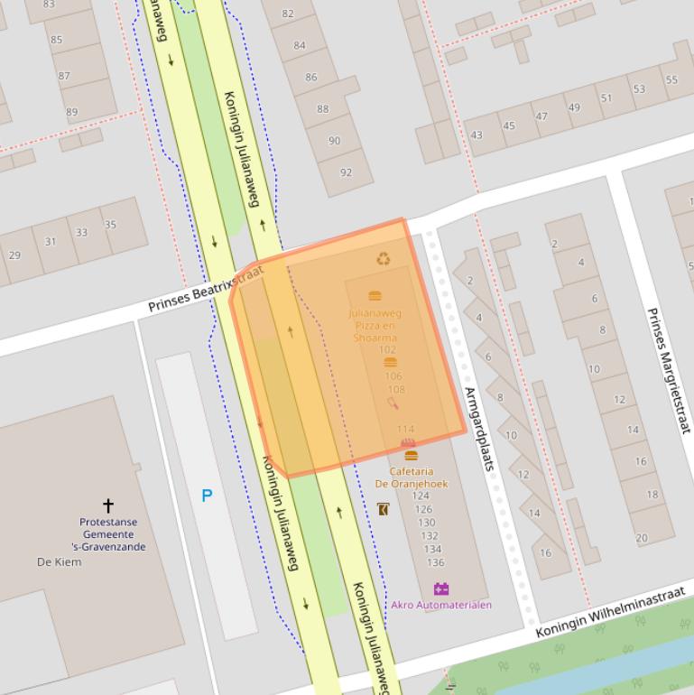 Kaart van postcodegebied 2691GG.