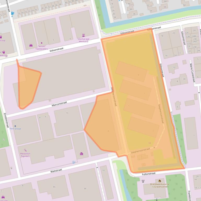 Kaart van postcodegebied 2691GX.