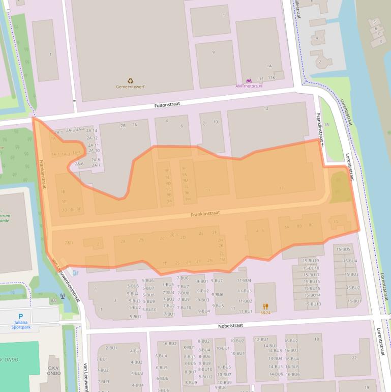 Kaart van postcodegebied 2691HB.