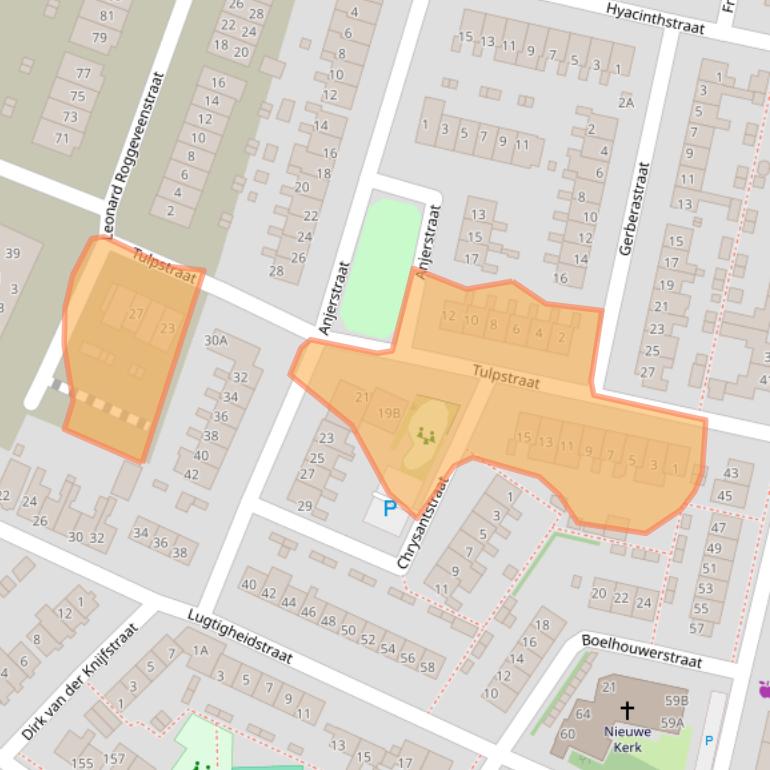 Kaart van postcodegebied 2691LN.