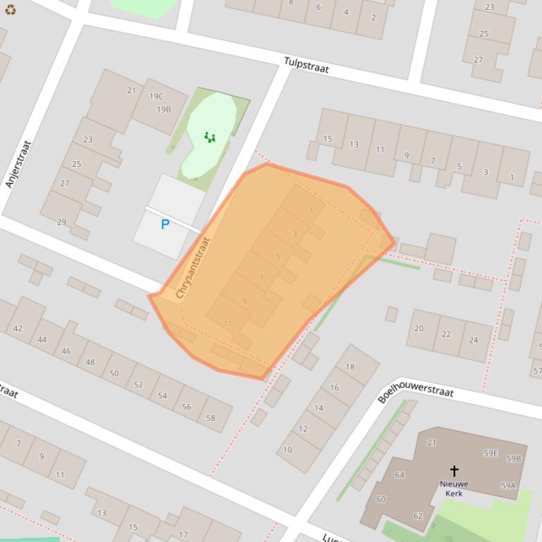 Kaart van postcodegebied 2691LP.