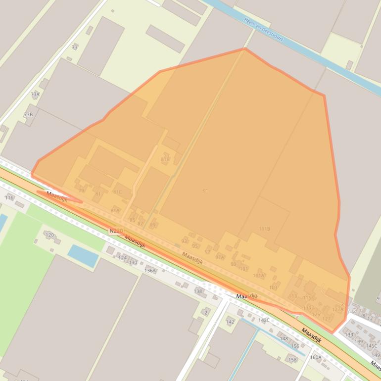 Kaart van postcodegebied 2691PC.