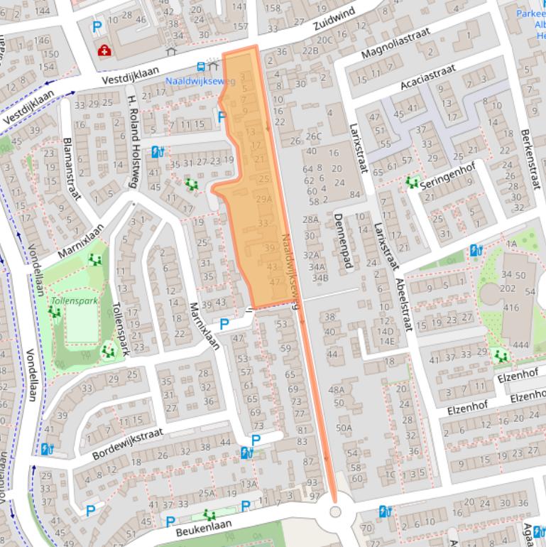 Kaart van postcodegebied 2691RB.