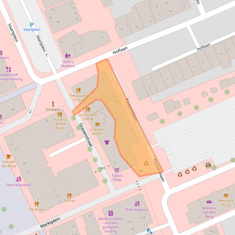 Kaart van postcodegebied 2691RZ.