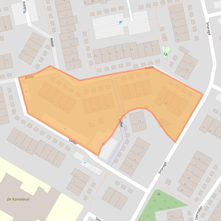 Kaart van postcodegebied 2691TJ.