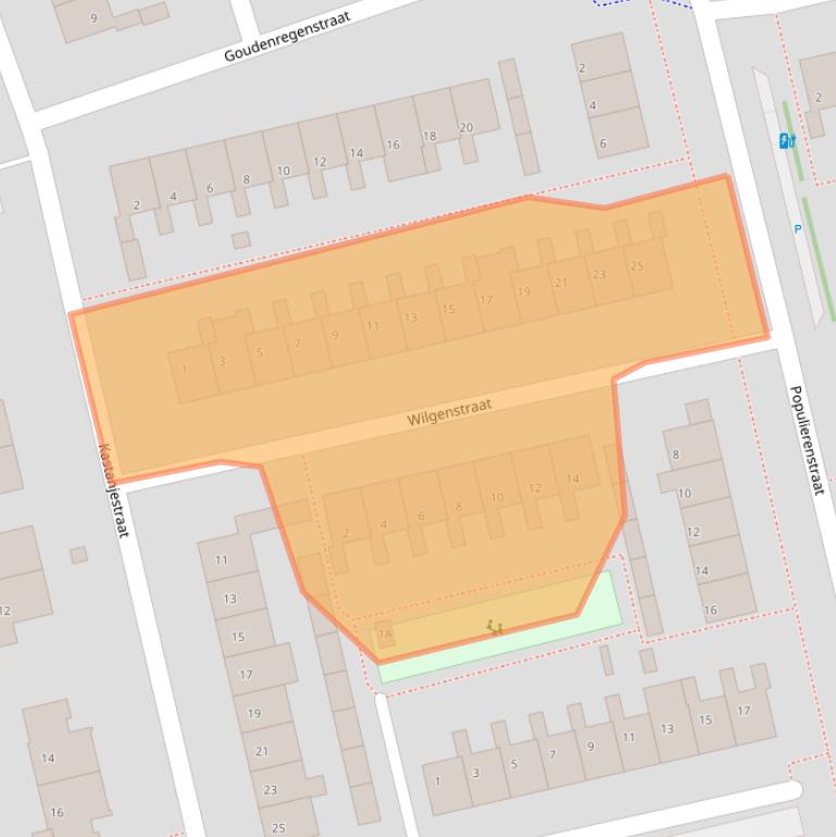 Kaart van postcodegebied 2691TX.