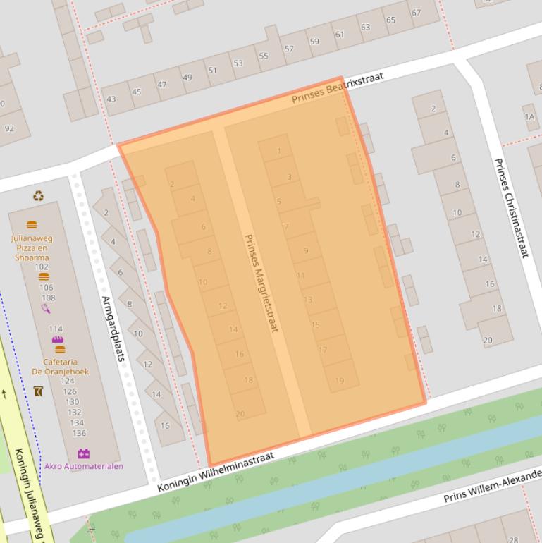 Kaart van postcodegebied 2691VW.