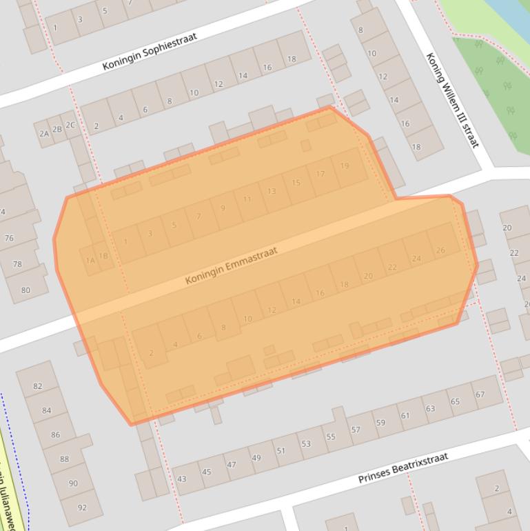 Kaart van postcodegebied 2691WB.