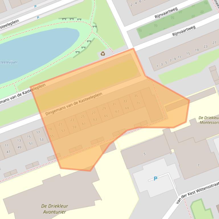 Kaart van postcodegebied 2691WG.