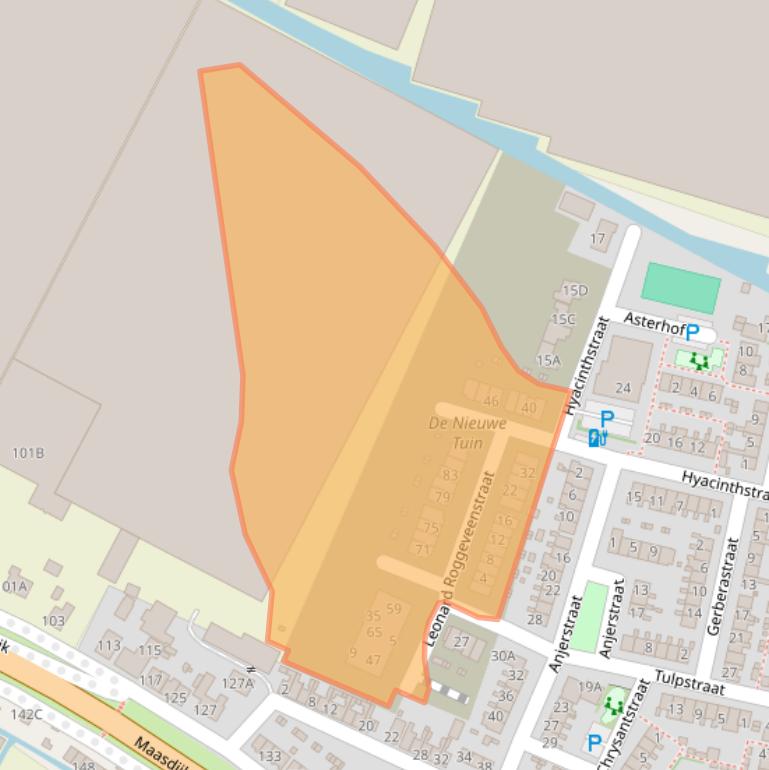 Kaart van postcodegebied 2691WS.