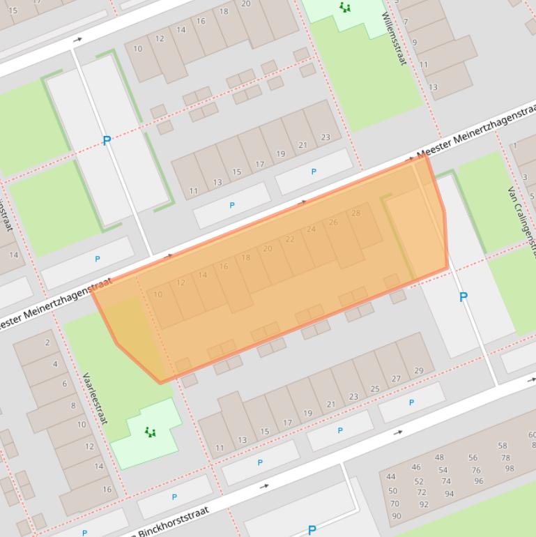 Kaart van postcodegebied 2691XA.