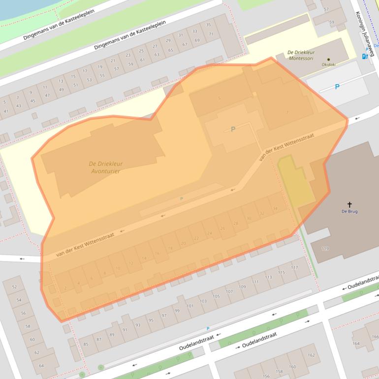 Kaart van postcodegebied 2691XD.