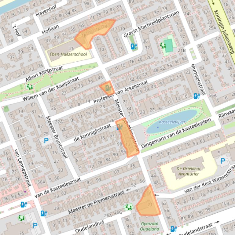 Kaart van postcodegebied 2691XE.