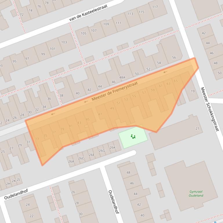 Kaart van postcodegebied 2691ZH.