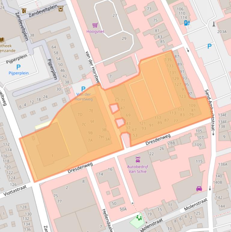 Kaart van postcodegebied 2692AA.