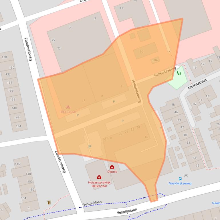 Kaart van postcodegebied 2692AD.