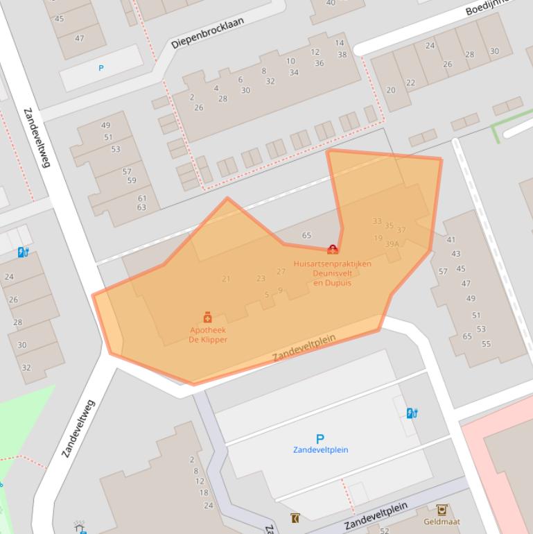 Kaart van postcodegebied 2692AH.