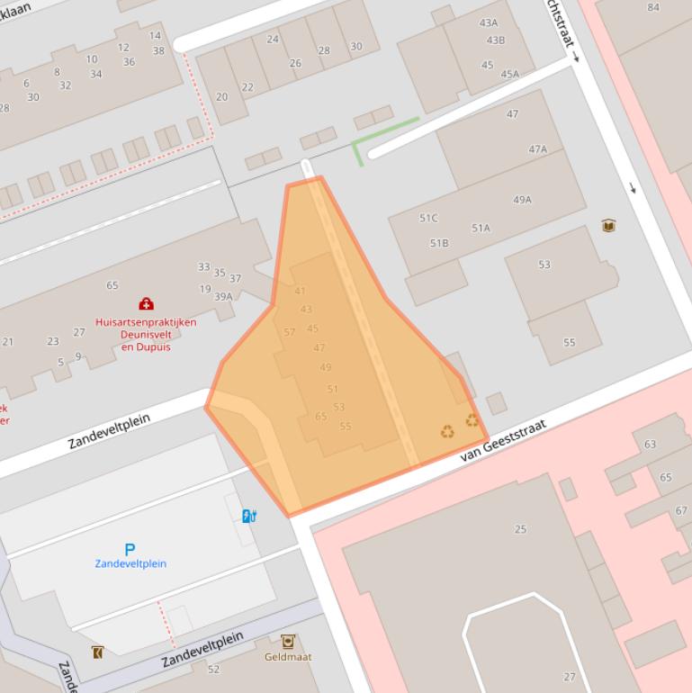 Kaart van postcodegebied 2692AJ.