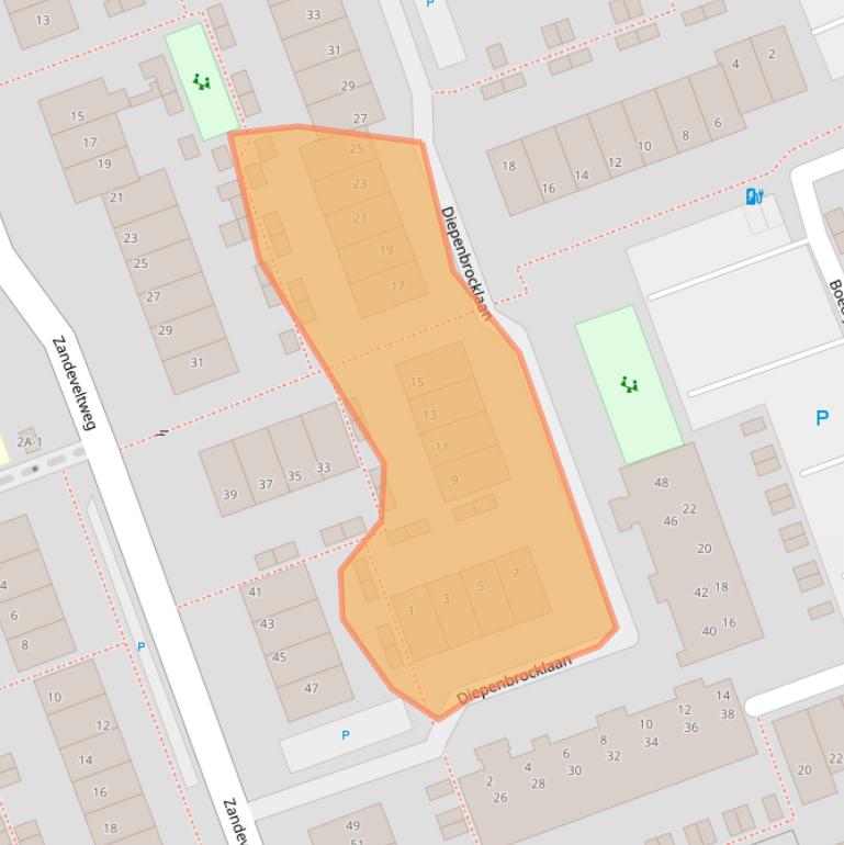 Kaart van postcodegebied 2692AK.