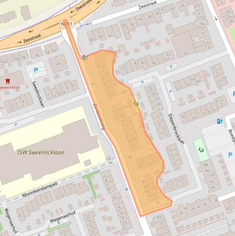 Kaart van postcodegebied 2692AR.