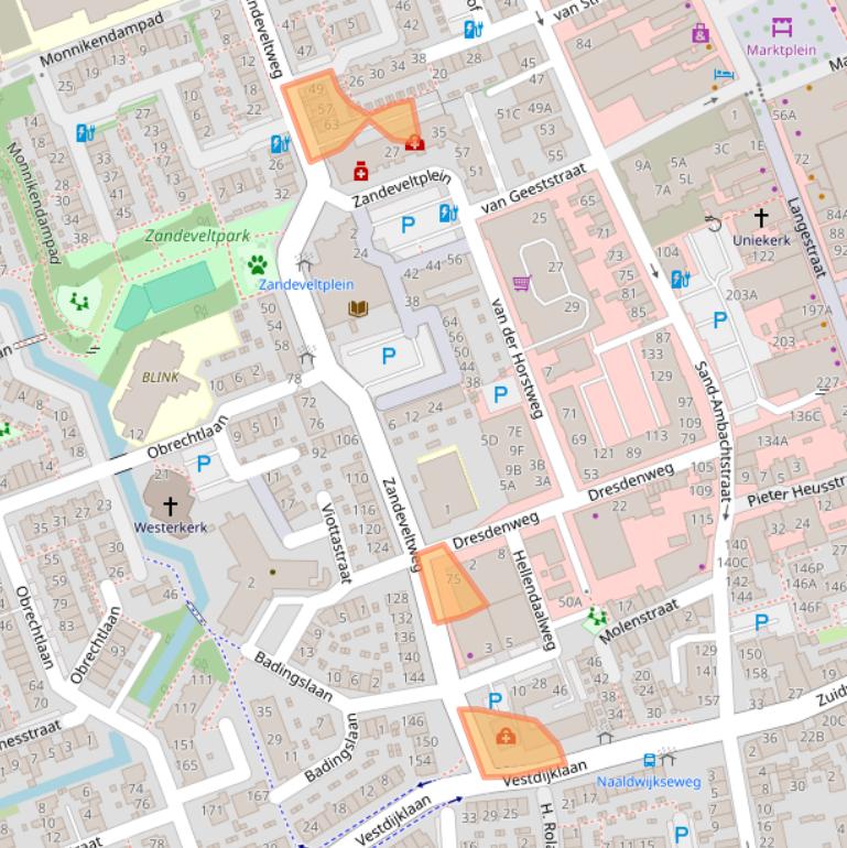 Kaart van postcodegebied 2692AS.