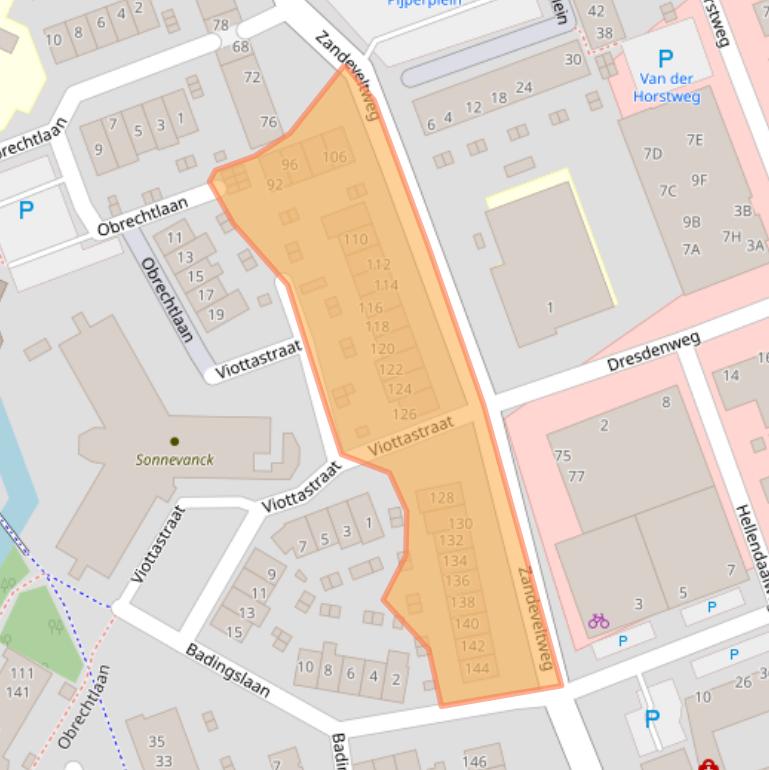 Kaart van postcodegebied 2692AW.