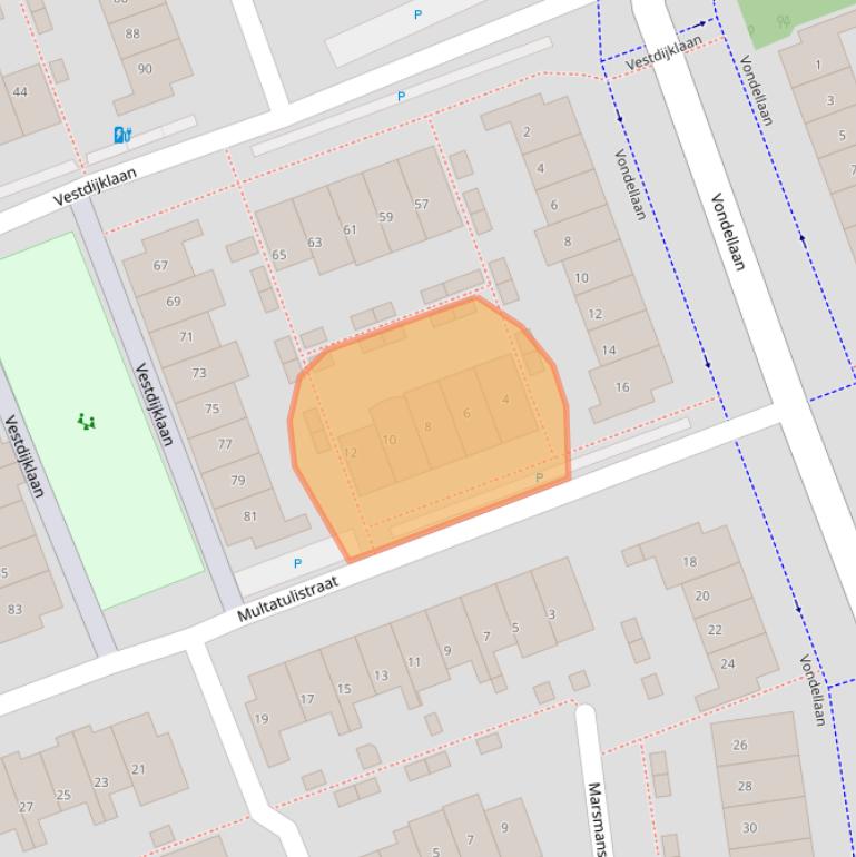 Kaart van postcodegebied 2692BH.