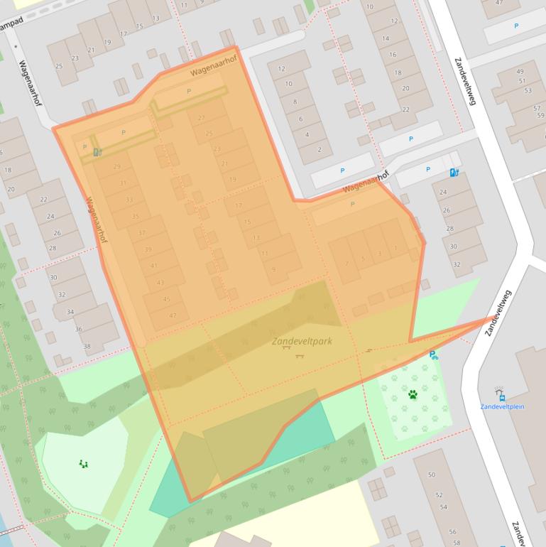 Kaart van postcodegebied 2692BJ.